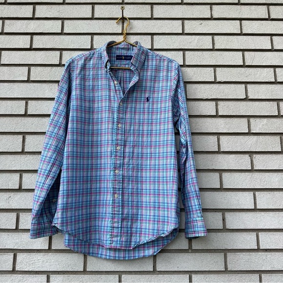 Ralph Lauren Men’s Medium Multicolor Plaid Button Down Shirt 100% Cotton - Picture 1 of 8